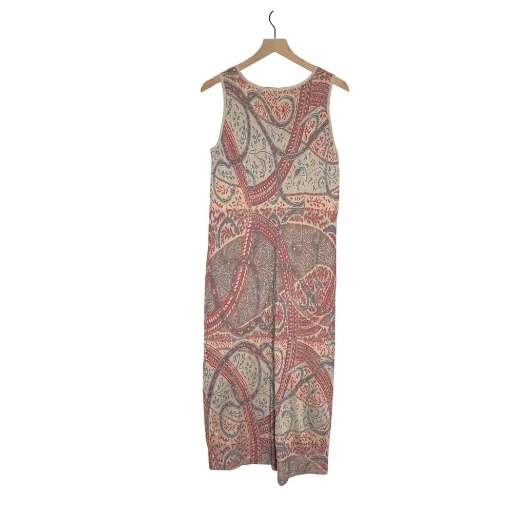 Peruvian Connection  Paisley Knit Sleeveless Midi Sheath Dress Medium‎